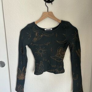 Gray crop top thermal